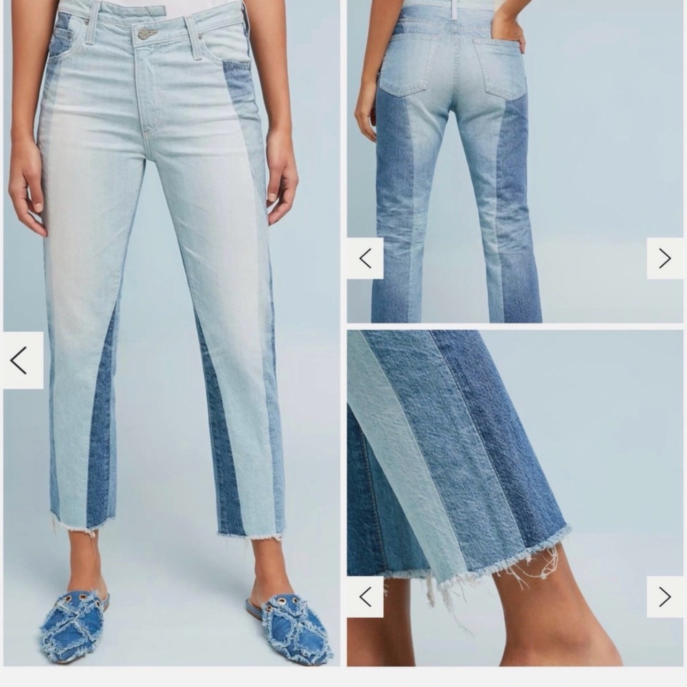 AG Adriano Goldschmied Jean The Isabelle Panelled High Rise Straight size 26 NWT